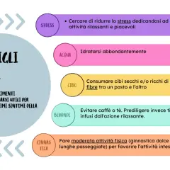 Consigli utili per gestire l'ansia in gravidanza: ridurre lo stress, idratarsi, mangiare fibre, evitare caffè e fare attività fisica.