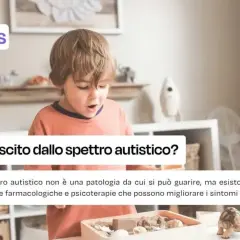 Bambino gioca, con testo che suggerisce che l'autismo si guarisce con interventi mirati.
