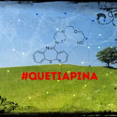 Struttura chimica della quetiapina, farmaco usato per trattare disturbi come schizofrenia e disturbo bipolare.