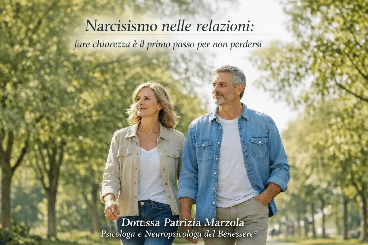 Coppia passeggia, affrontando il narcisista significato. Chiarezza nelle relazioni per non perdersi. Dott.ssa Patrizia Marzola.