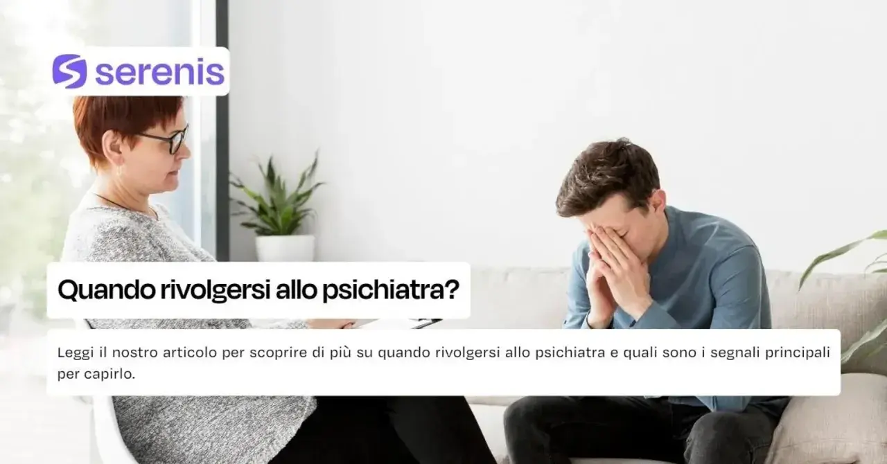 Un uomo in difficoltà parla con una psicologa. Lo psicologo può fare diagnosi e aiutare a capire quando è il momento di chiedere aiuto.