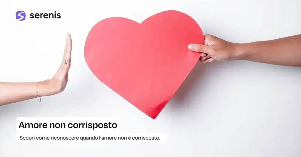 Mano che respinge un cuore rosso, simbolo di un amore non corrisposto e dell'ossessione per una persona che non ti vuole.