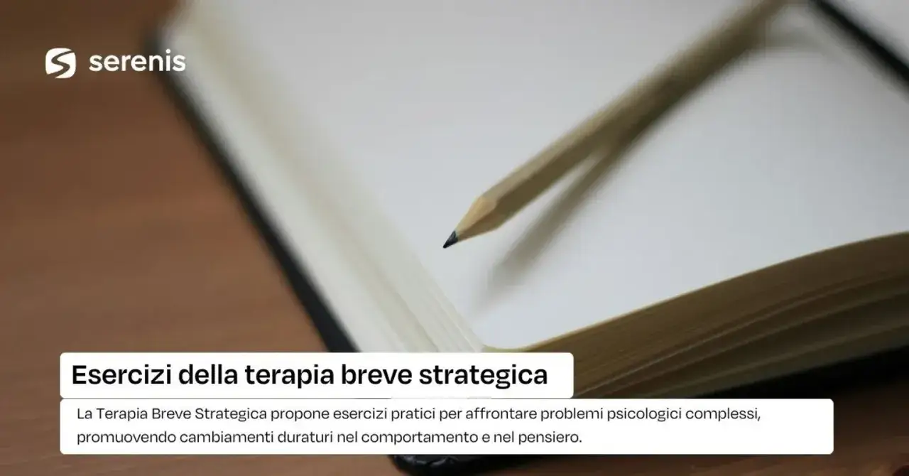 Esercizi pratici di terapia breve strategica su un quaderno aperto con una matita. Aiutano ad affrontare problemi complessi.